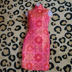 Vintage 60s Gorgeous Asian Midi Dress Cheongsam